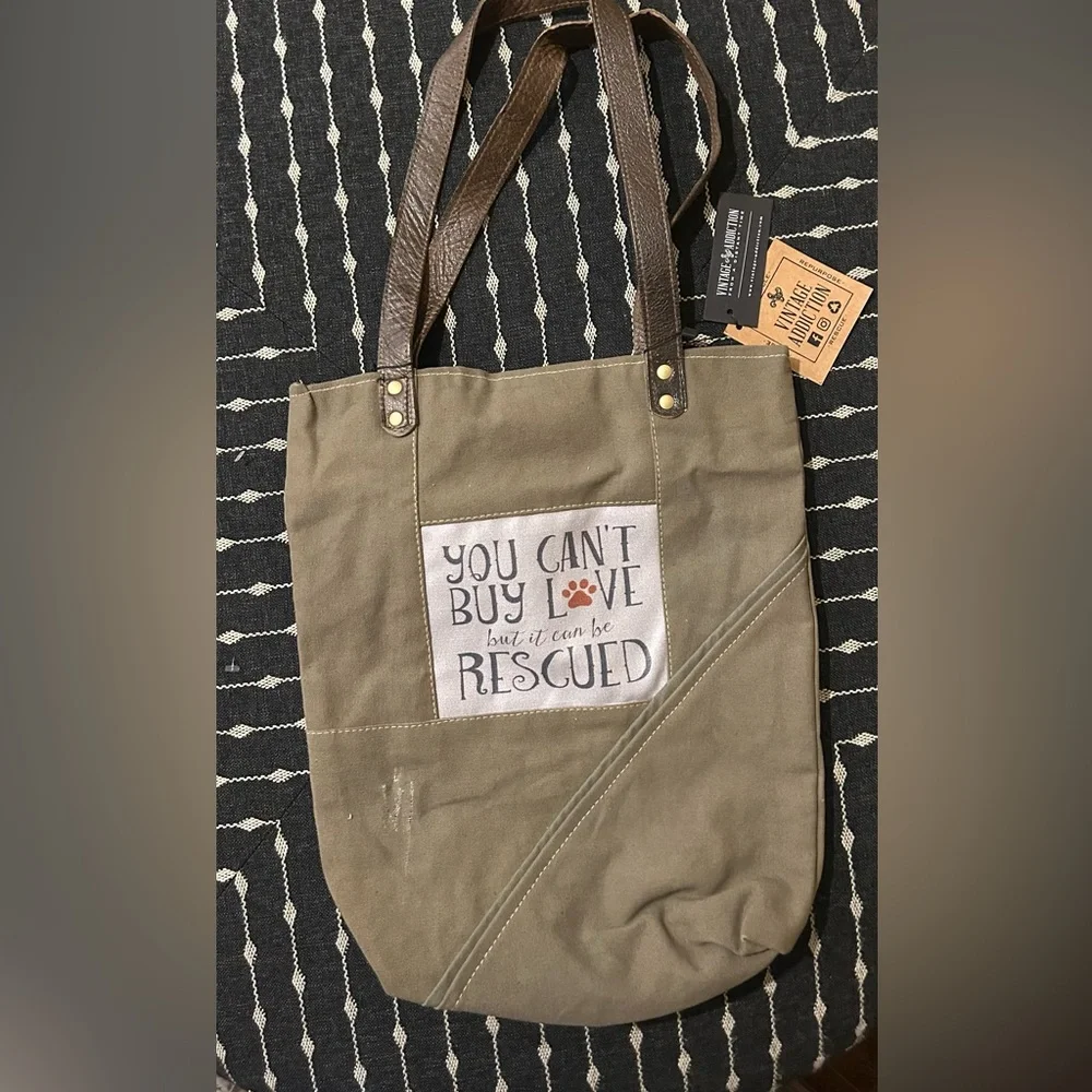 NWT Vintage Addiction Rescue Dog Recycled
Military Tent Tote - Picture 4 of 11